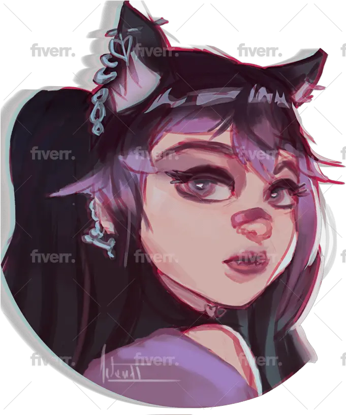 Draw Anime Headshot Portrait Profile Picture Icon Avatar Fictional Character Png Pink Anime Girl Icon