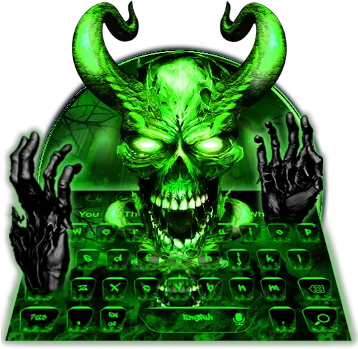 Amazoncom Neon Hell Zombie Skull Keyboard Theme Appstore Skull Png Zombie Hands Png