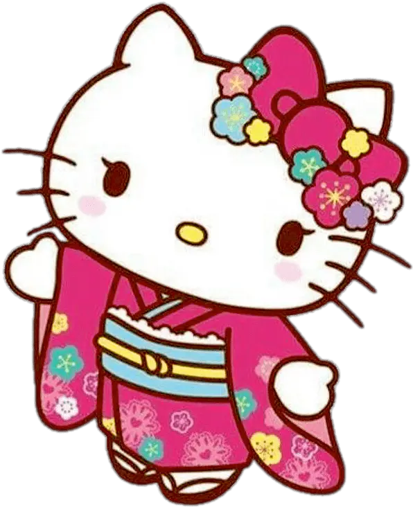 Hello Kitty In Traditional Japanese Japanese Hello Kitty Clipart Png Hello Kitty Transparent