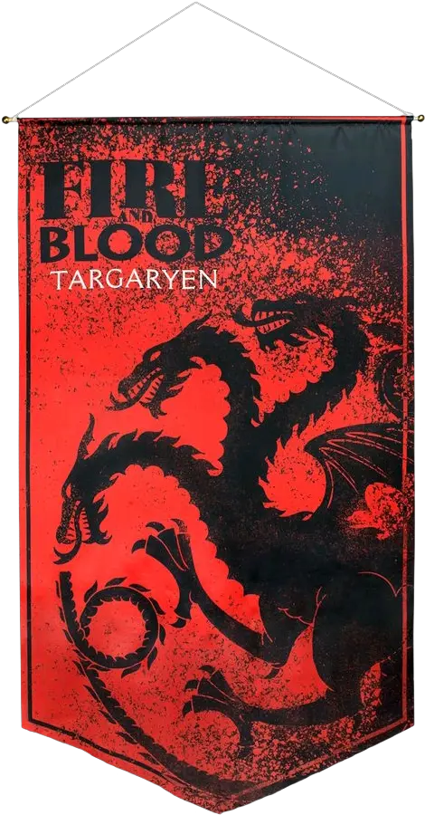 Game Of Thrones Targaryen Fire And Blood Satin Banner Game Of Thrones Dragons Png Targaryen Sigil Png