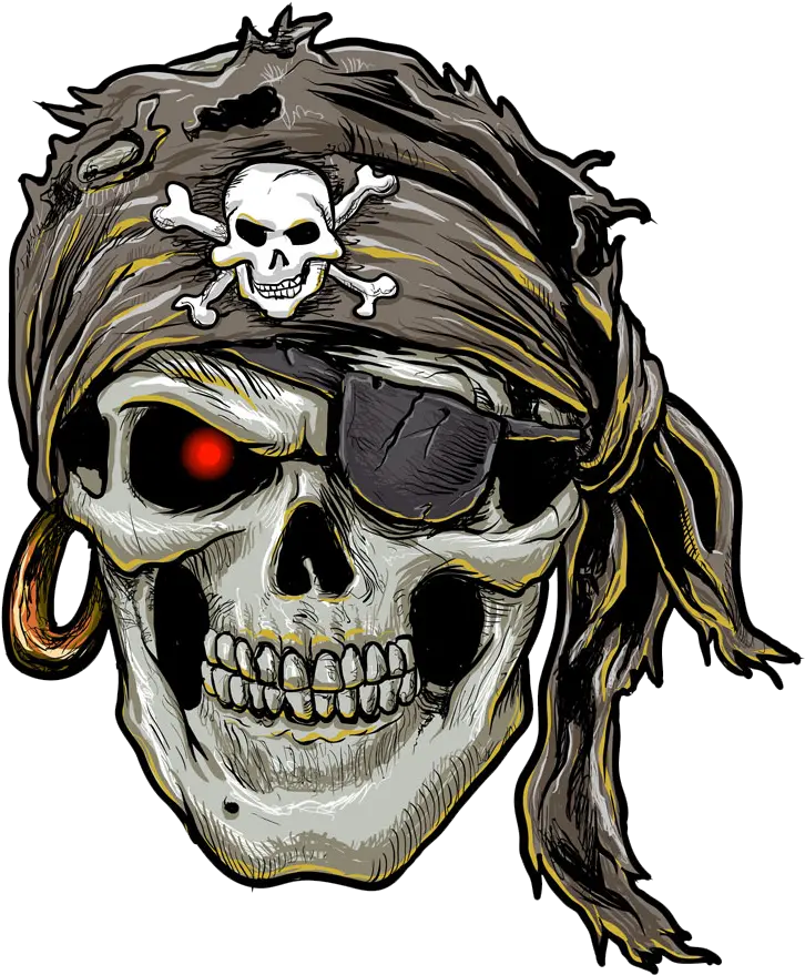 Download Skull Piracy Horror Jolly Roger Human Symbolism Pirate Skull With Bandana Png Pirate Skull Png