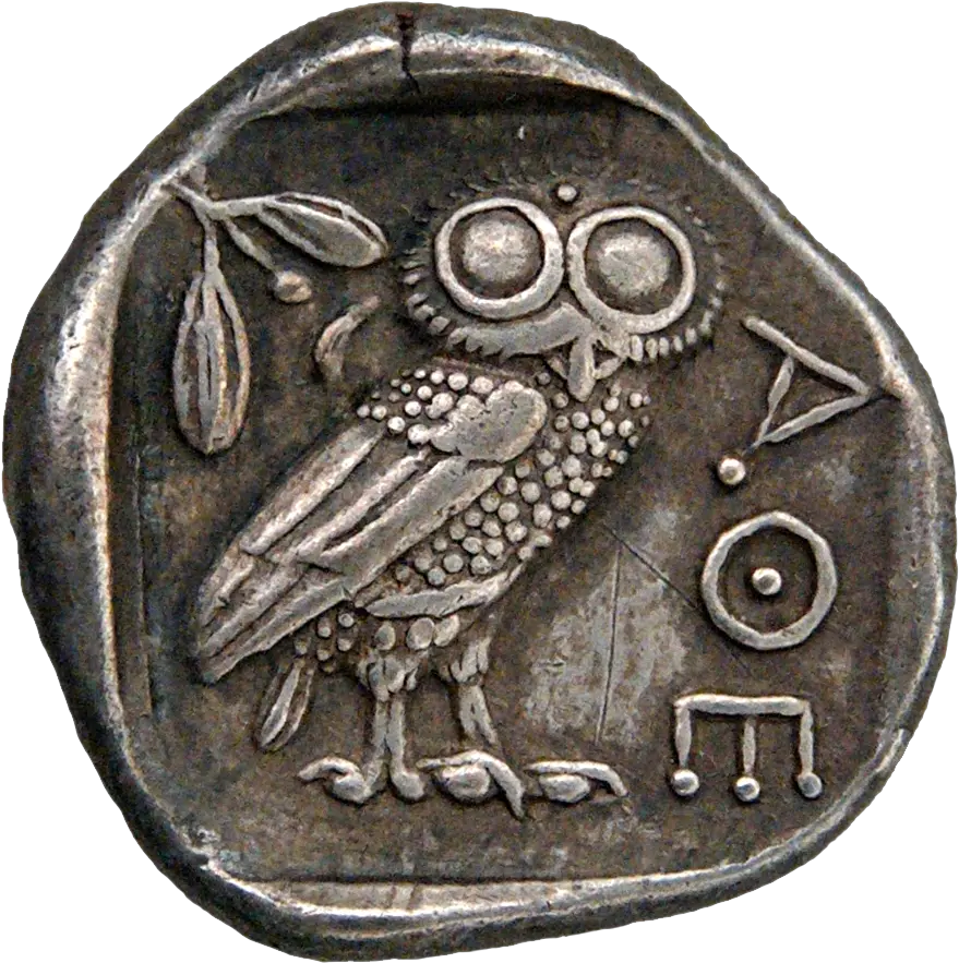 450 Reverse Cdm Paris Athenian Coin Transparent Background Png Owl Transparent Background