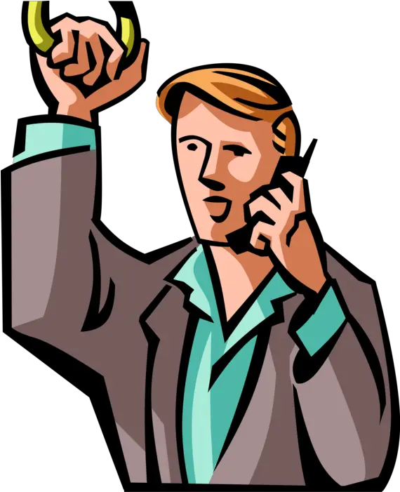Commuter Vector Image Talking On A Cell Phone Png Cell Phone Vector Png