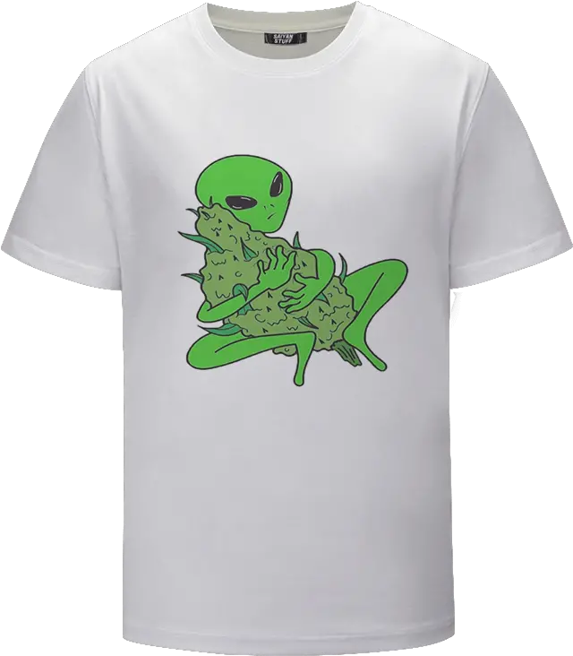 Stoner Alien Hugging Marijuana Mary Jane Nug Weed T Shirt Yoda Png Weed Nugget Png