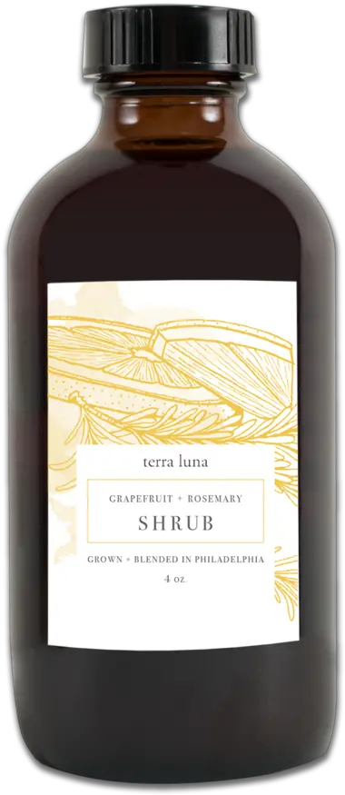 Grapefruit Rosemary Shrub U2014 Terra Luna Glass Bottle Png Shrub Png