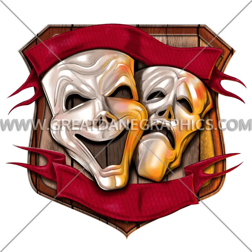 Theater Drama Masks Production Ready Artwork For T Shirt Drama Mask Png Drama Masks Png