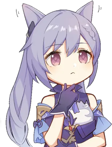 Sticker Maker Liyue Characters 3 Genshin Impact Keqing Cat Png Purple Anime Icon