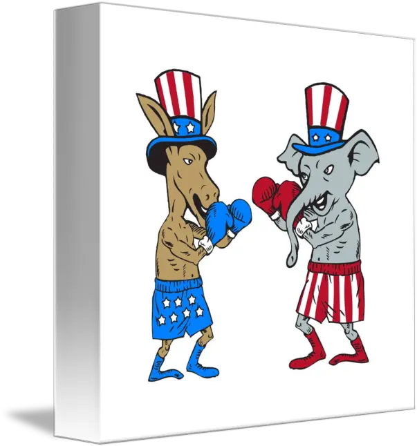 Boxer And Republican Elephant Masc Republican Elephant Democrat Donkey Cartoon Png Republican Elephant Png
