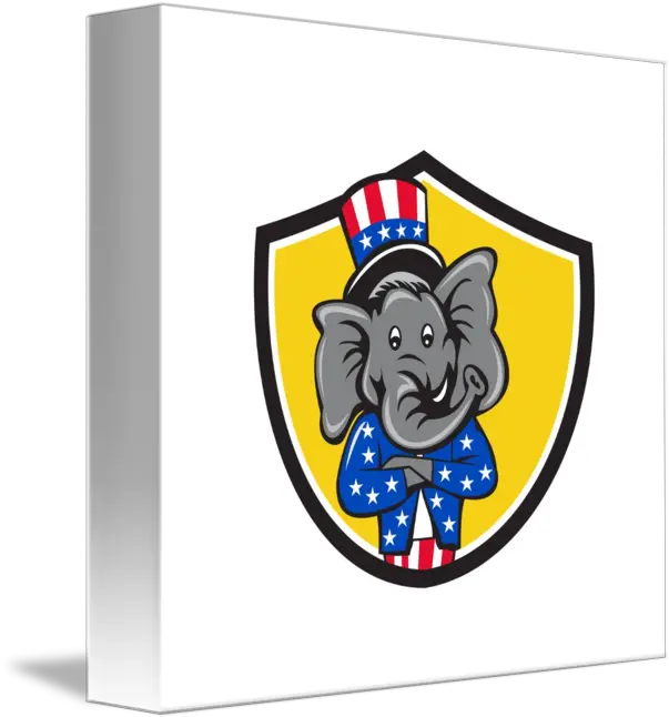 Republican Elephant Mascot Arms Crossed Shield Car By Aloysius Patrimonio Republican Party Png Republican Elephant Png