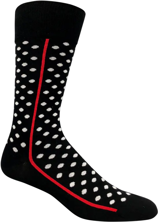 Menu0027s Dress Socks Polka Dots Red Line Black Mens Red Dress Socks Png Polka Dot Png
