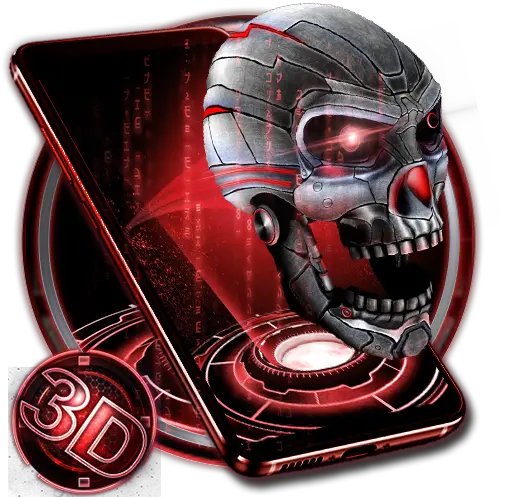 3d Skull Neon Tech Theme Apps On Google Play Illustration Png 3d Skull Png