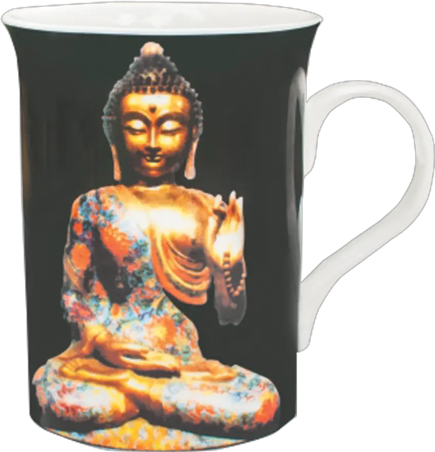 Claycraft Bone China Coffeemilk Mug Buddha With Black Background 350 Ml Mug Png Cup Of Coffee Transparent Background