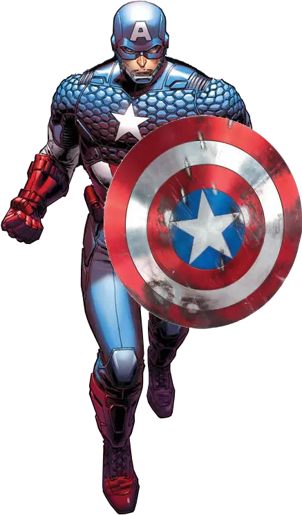 Captain America Png Captain America Cartoon Standing Face Front W Shield Captain America Transparent Background
