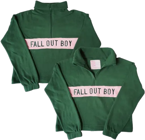 Green Fleece Pullover Fall Out Boy Long Sleeve Png Fall Out Boy Transparent
