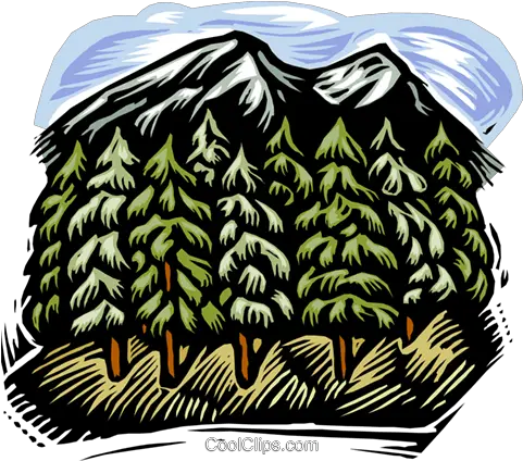 Mountain With Trees Royalty Free Vector Clip Art Illustration Png Mountain Clipart Transparent