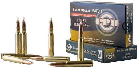 Ppu Metric Rifle 8mm Mauser 196gr Soft Point 20rd Box Png Thompson Centerfire Icon