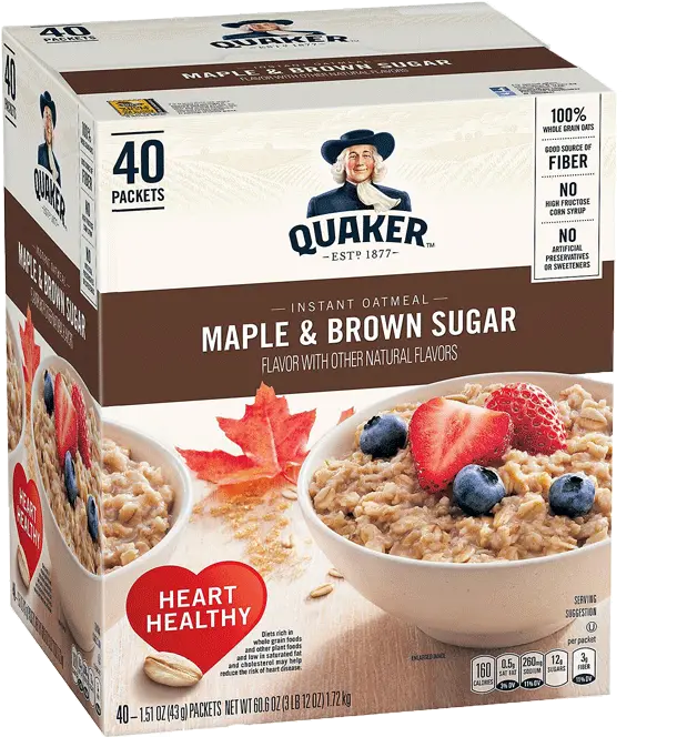 Download Quaker Instant Oatmeal Packets Maple And Brown Quaker Oatmeal Maple Brown Sugar Png Oatmeal Png