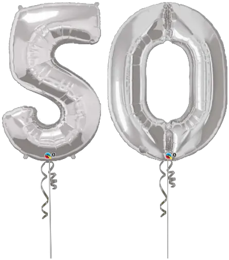 Giant Number 50 Silver 60 Balloon Png Silver Balloons Png