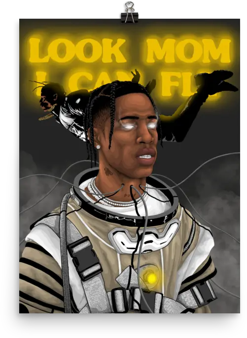 Travis Scott Premium Luster La Flame Cartoon Png Travis Scott Png