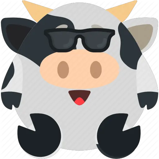 Cool Cow Emoji Emoticon Emotion Icon Pig Shocked Png Cow Emoji Png