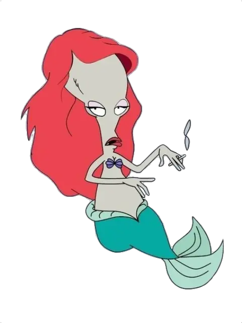 Girl Cute Tumblr Cartoon Mermaid F4f Roger American Dad Sticker Png Lol Transparent