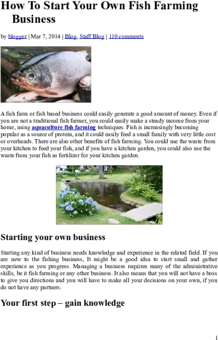 Doc How To Start Your Own Fish Farming Business Am Rose Png Skype Icon