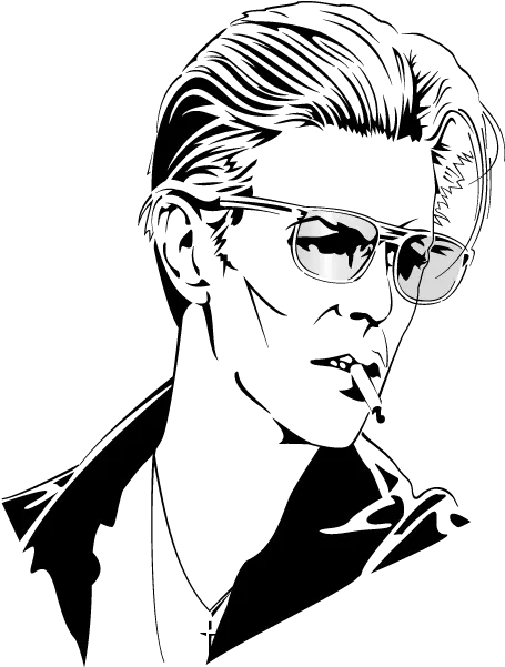 Drawing Silhouette The Rise And Fall Of Ziggy Stardust David Bowie Vector Png David Bowie Transparent