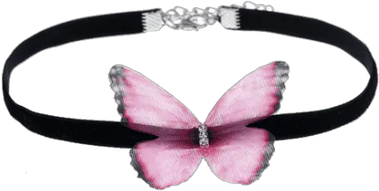 Download Pink Transparent Choker Embellished Butterfly Transparent Pink Choker Png Pink Transparent Background