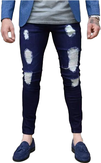 Rip Repair Jeans Blue Ankle Jeans For Men Png Ripped Jeans Png