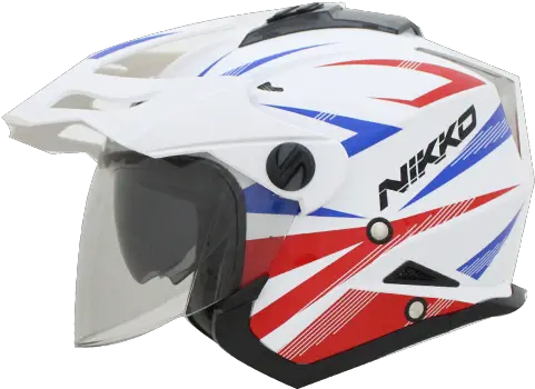 Nikko N 553 Decent Helmet White Red Blue Motorcycle Helmet Png Icon Rst Red