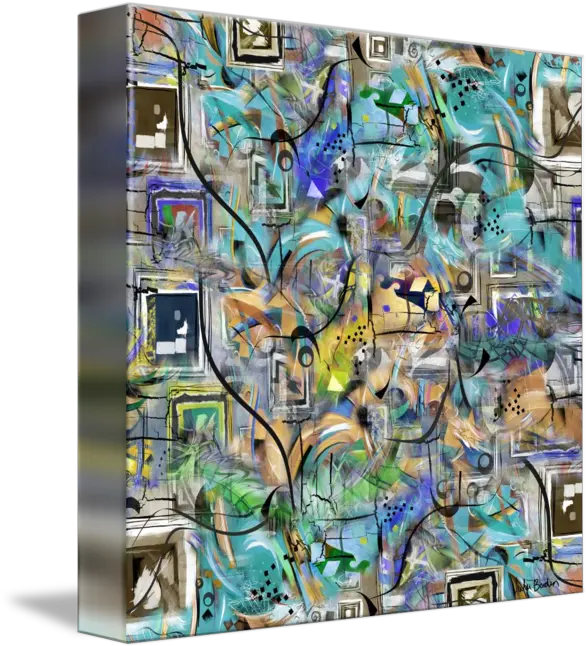 Square Abstract Painting Contemporary Chaos L Prin By Julie Borden Messy Png Rust Icon 16x16