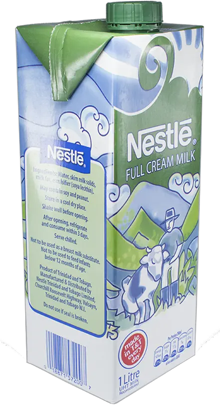 Nestle Reconstituted Milk Full Cream 1l Nestle Whole Milk Trinidad Png Milk Carton Png