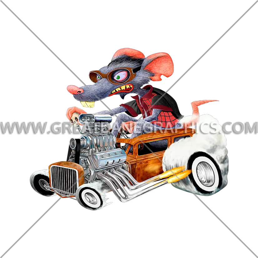 Rat Rod Production Ready Artwork For T Shirt Printing Fictional Character Png Rat Transparent Background