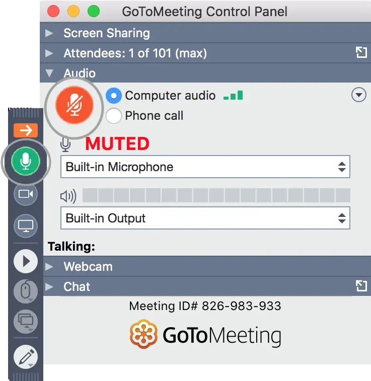 Gotomeeting Organizer Guide For Mac Gotomeeting Support Gotowebinar Chat Box Png Volume Icon In System Tray