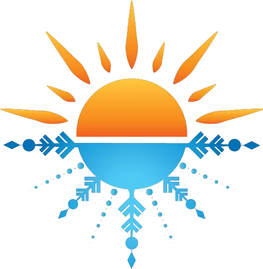 Online Sun Snowflake Logo Maker Summer Winter Vector Icon Gold Silver Sun Snowflake Logo Png Snowflake Facebook Icon