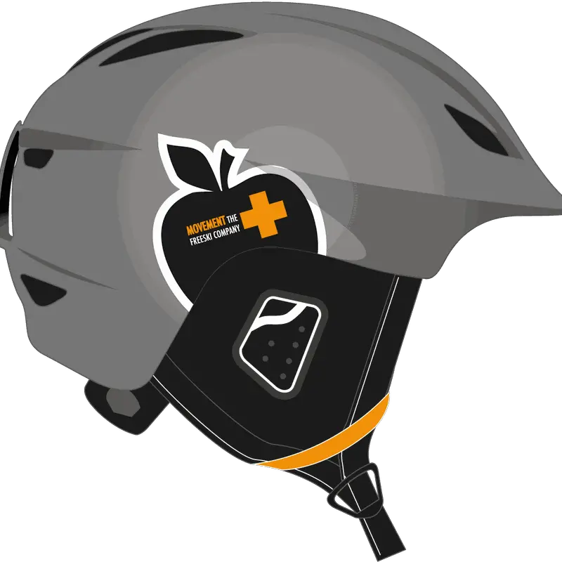 Helmet Icon Grey Orange Casque Ski Movement Png Boba Fett Helmet Png