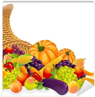 Cornucopia Wall Mural U2022 Pixers We Live To Change Cuerno De La Abundancia Vector Png Cornucopia Png