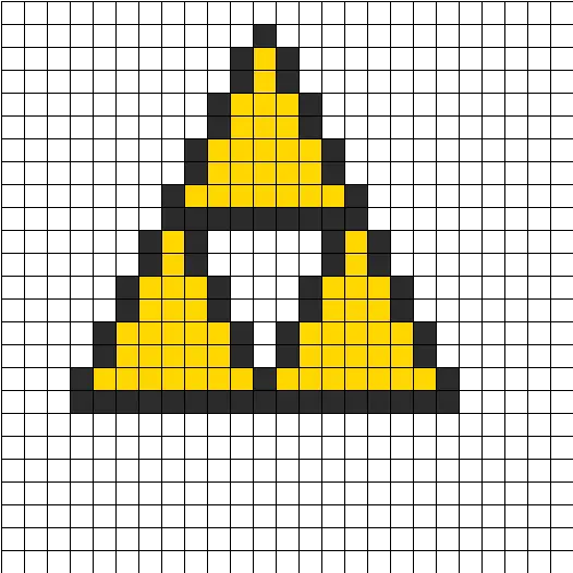 Triforce Zelda Perler Bead Pattern Sprite Triforce Pixel Art Png Triforce Png