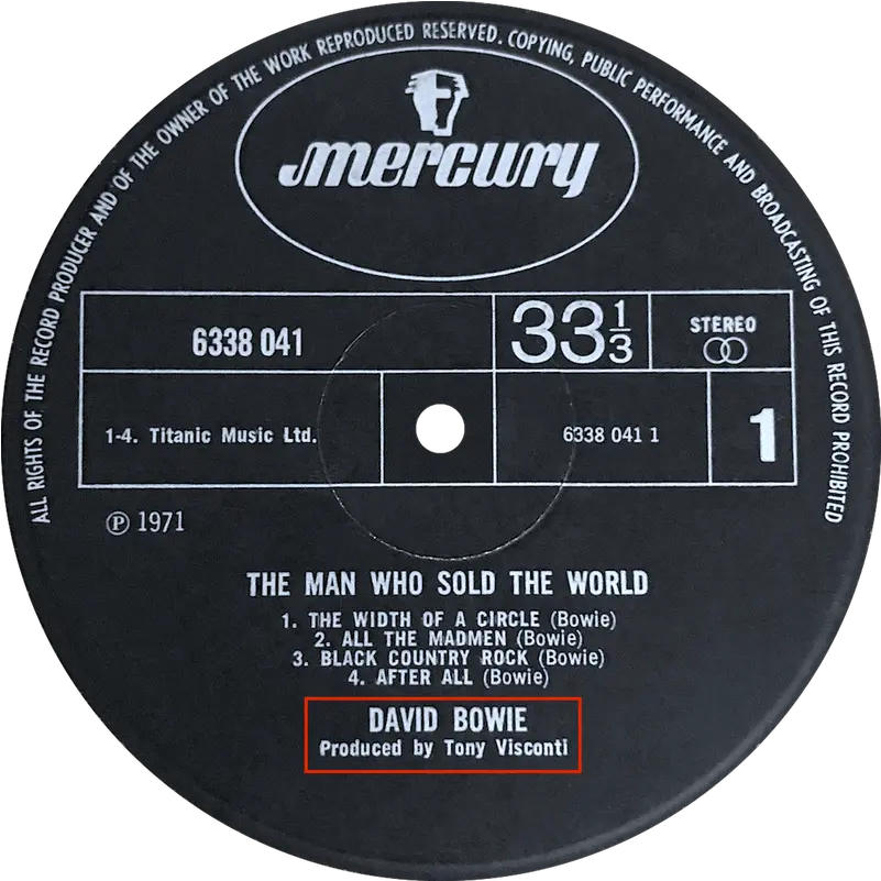 David Bowie The Man Who Sold The World Mercury 6338 041 Solid Png David Bowie Logo