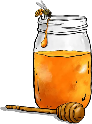 Download Hd Mason Jar Clipart Honey Mason Jar Of Honey Mason Jar With Honey Clip Art Png Honey Jar Png
