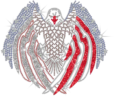 Wings Glitter Rhinestone Iron American Png American Flag Eagle Png