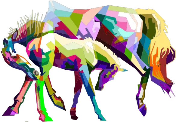 Prismatic Geometric Mother And Child Dibujos A Colores De Caballos Png Horses Png