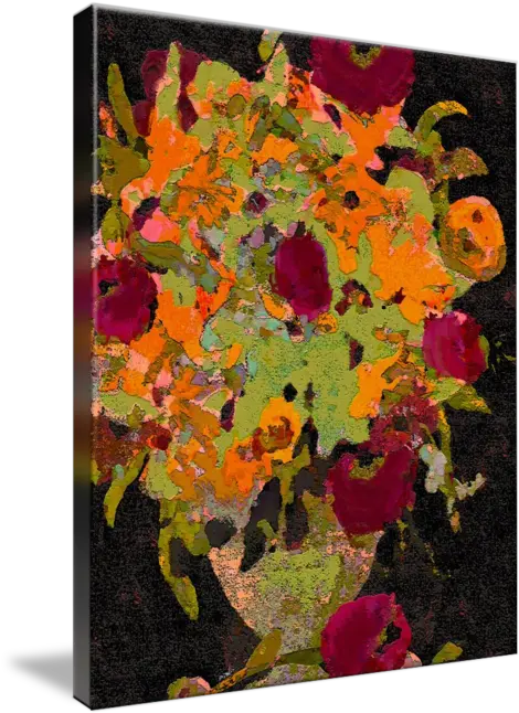Vintage Flowers In Vase Crimson And Chocolate By Lisa Weedn Vertical Png Vintage Floral Png