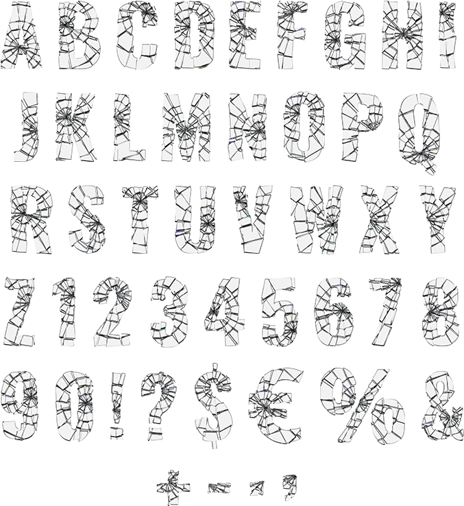 The Broken Font Handmade Castle Of Glass Hand Shattered Glass Font Png Broken Glass Transparent