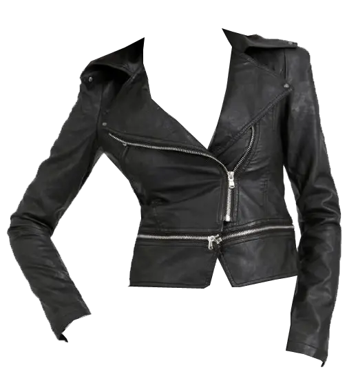 Zipper Point Simple Faux Leather Leather Jacket Png Leather Jacket Png