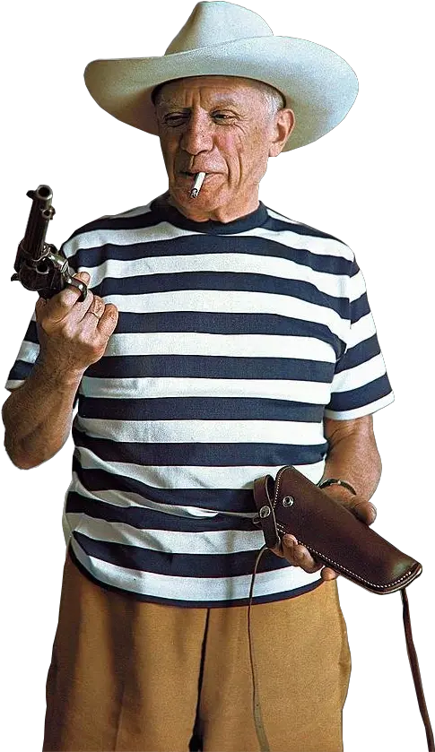 Picasso Holding A Gun Imgur Pablo Picasso Holding A Gun Png Holding Gun Transparent