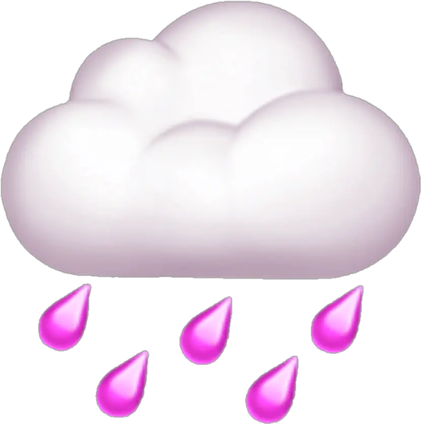 Clouds Cloud Rain Raining Pink Overlay Apple Cloud Rain Emoji Png Cloud Emoji Png png