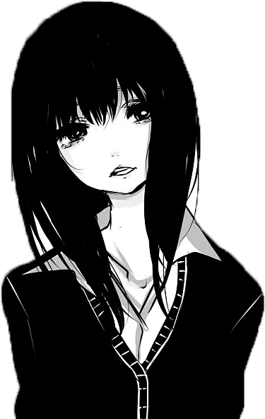 Sad Anime Girl Png 5 Image Black Haired Anime Girl Sad Girl Png