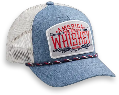 We Grow Whiskey Blue U0026 White Hat Baseball Cap Png White Hat Png