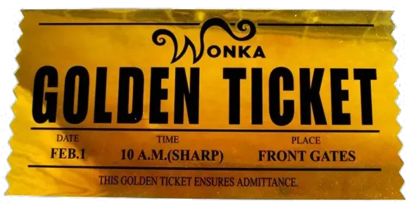 Goldenticket Golden Wonka Ticket Golden Ticket Wonka Vector Png Golden Ticket Png